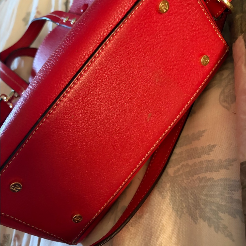 Frances Valentine Red Structured Tote/Crossbody Bag with Gold Hardware - Picture 7 of 7